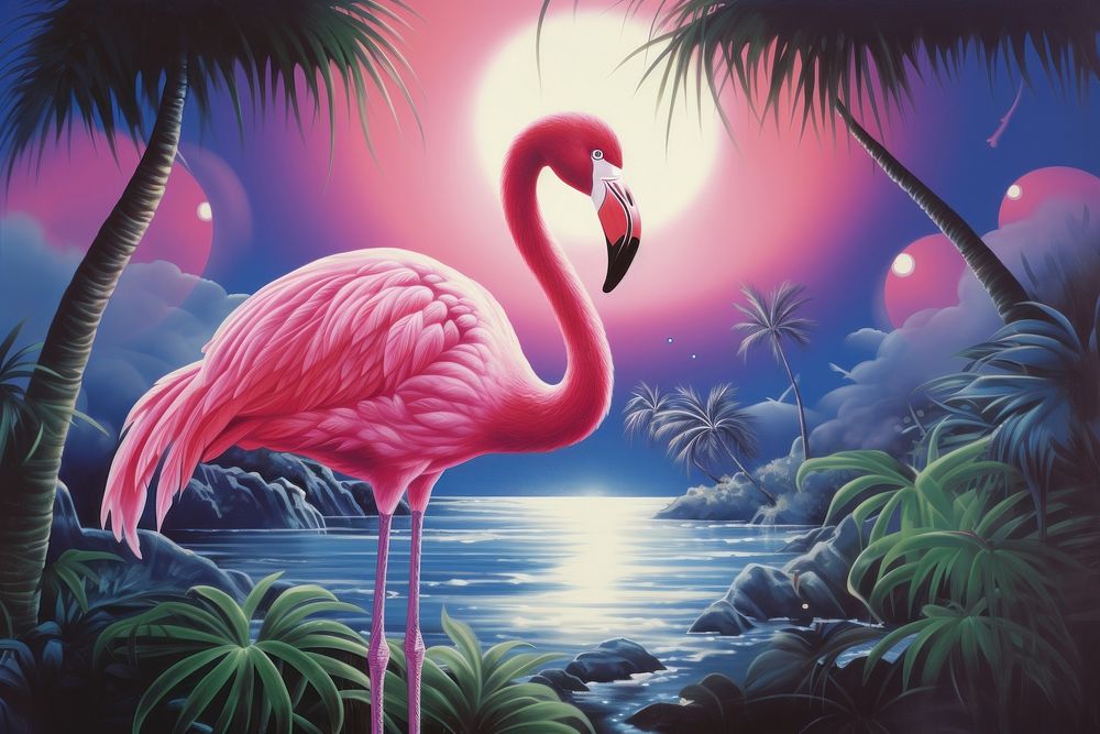 Flamingo outdoors nature animal.