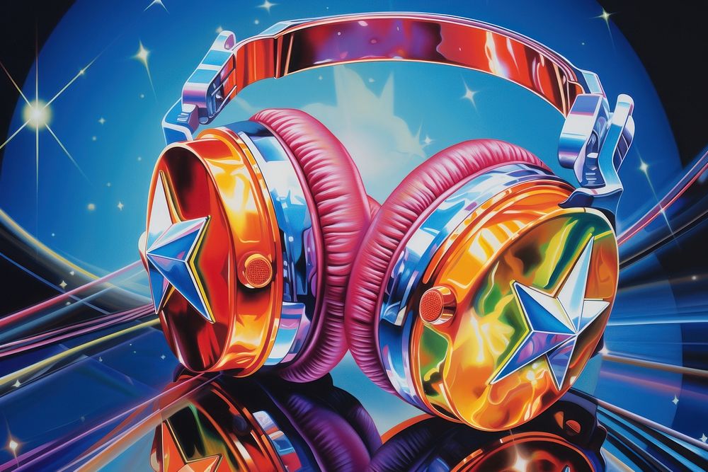 Headphones art electronics technology.