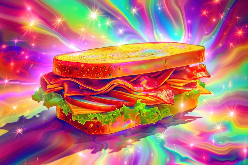 Perfect sandwich food art hamburger.