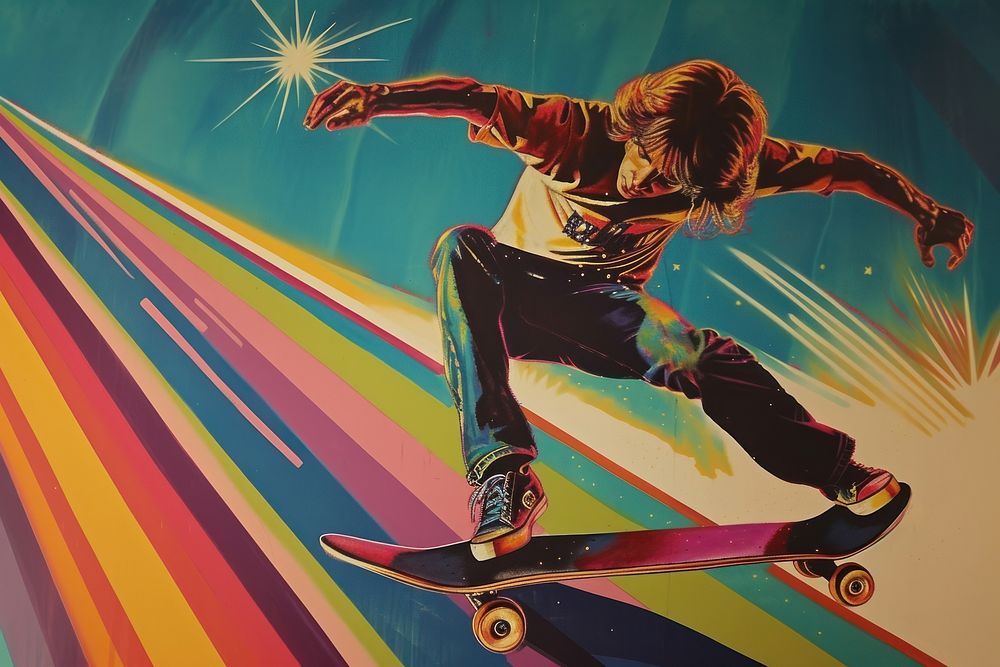Person skateboarding art exhilaration snowboarding.