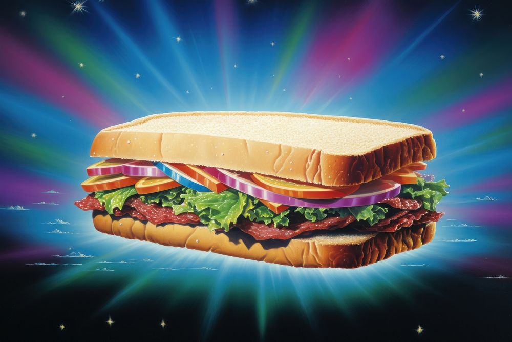 Sandwich food meal advertisement.
