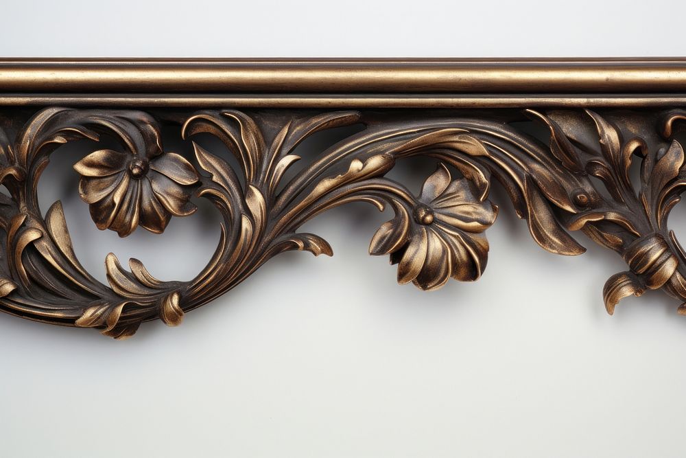 Baroque frame vintage pattern bronze wood.