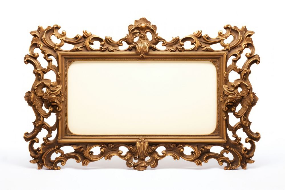Baroque frame vintage rectangle white background architecture.
