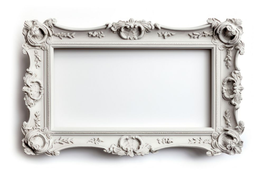 Granite frame vintage rectangle white white background.