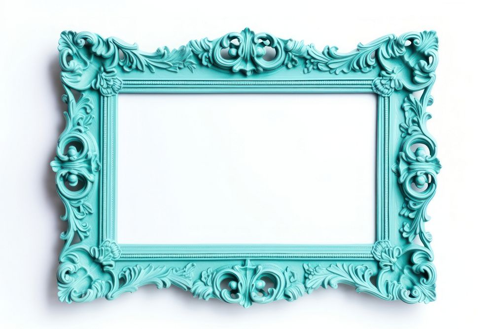 Turquoise frame vintage backgrounds rectangle white background.