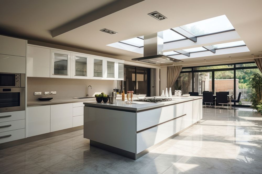 Modern kitchen interior architecture appliance furniture.