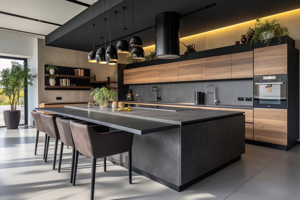 Modern kitchen interior architecture furniture building.