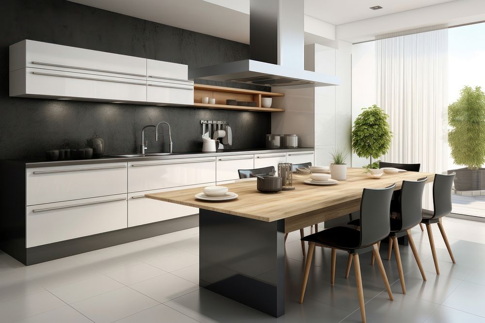 Modern kitchen interior architecture furniture building.