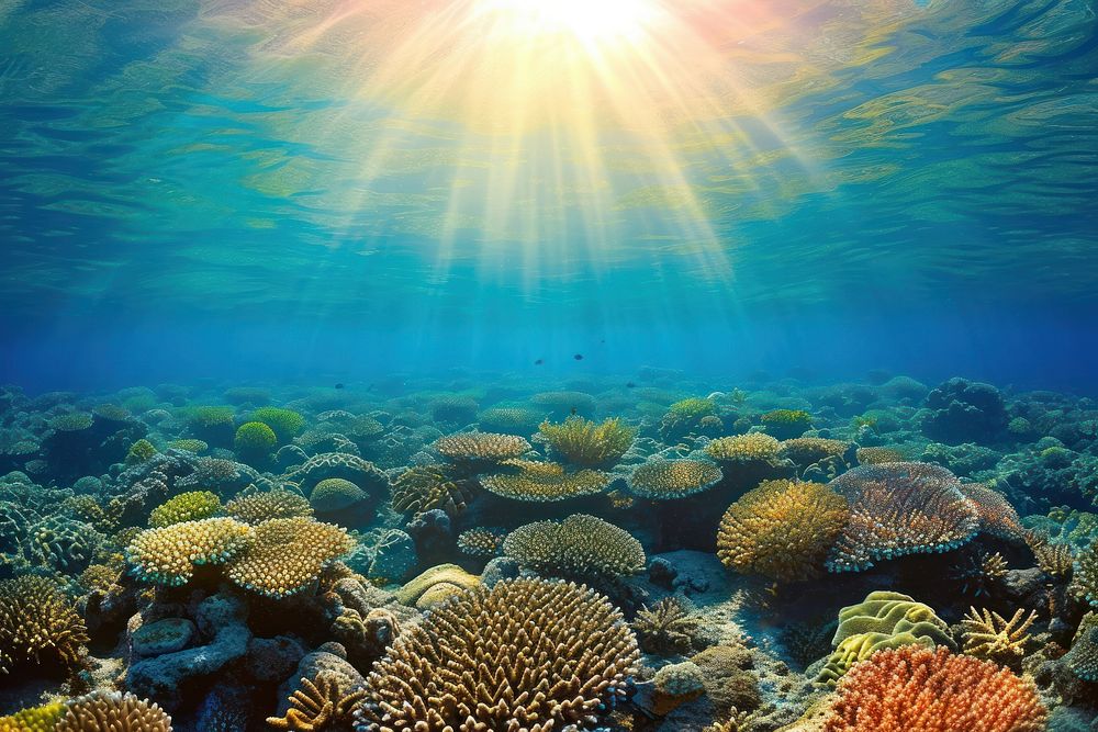 Beautiful corals underwater outdoors nature ocean.