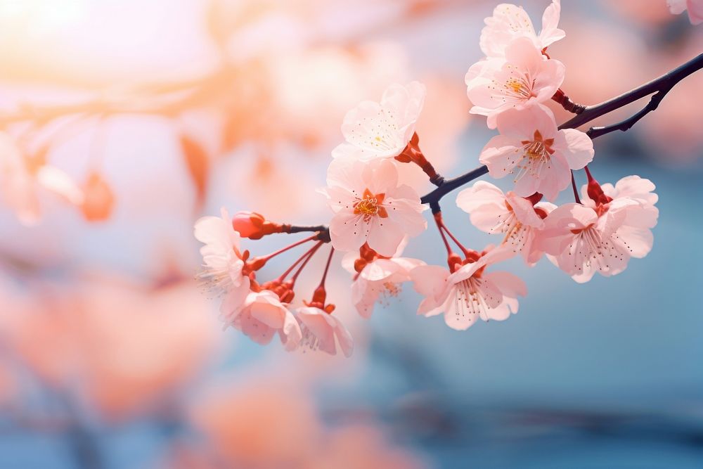 Pink cherry blossoms outdoors flower nature.