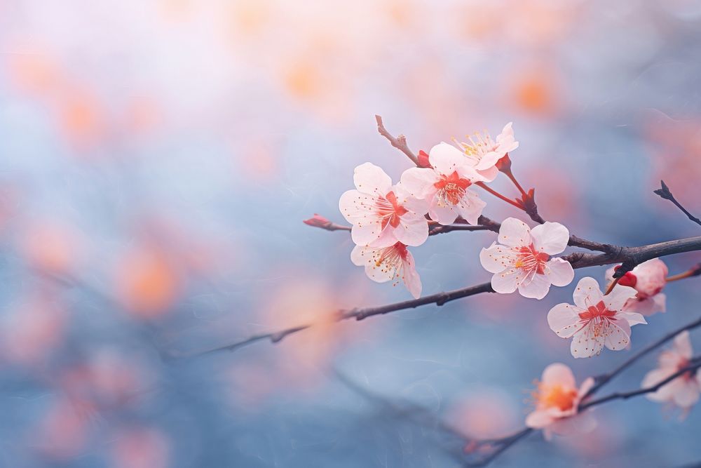 Pink cherry blossoms backgrounds outdoors flower.