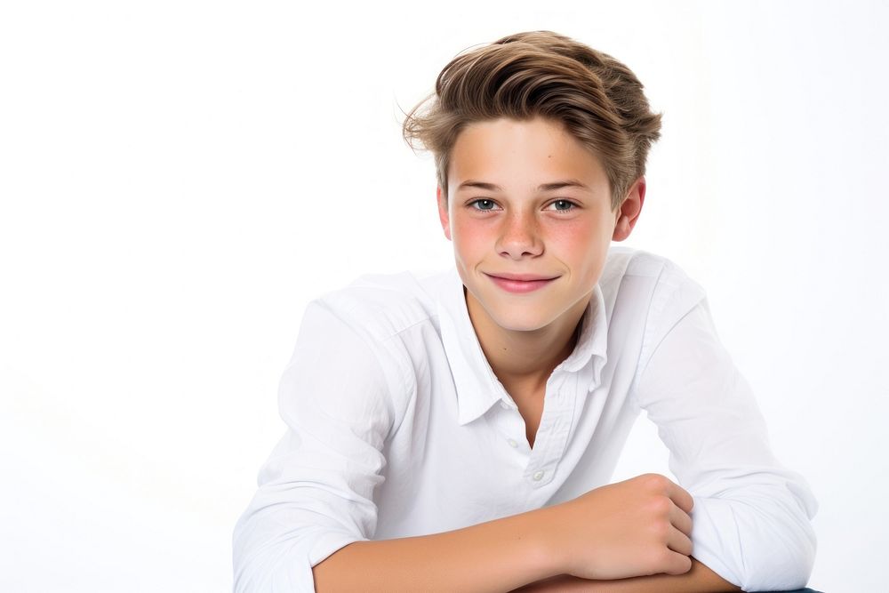 Young teenager boy smiling portrait smile photo.