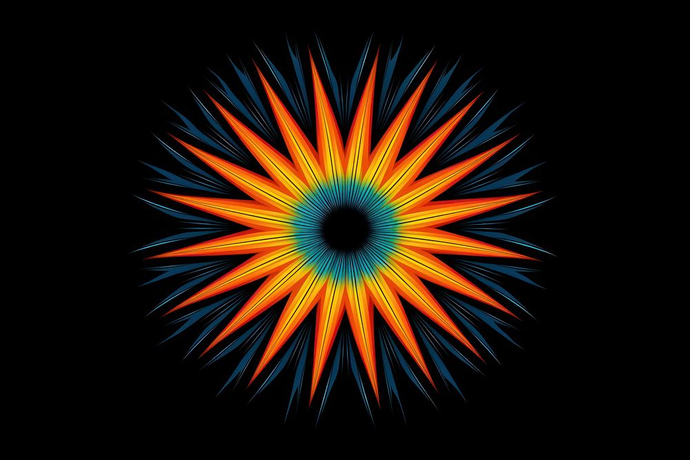 Sun abstract pattern kaleidoscope.