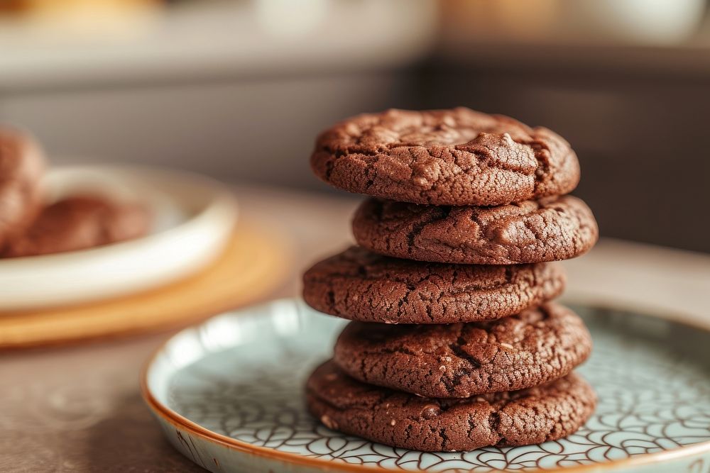 Chocolate cookies dessert biscuit plate.