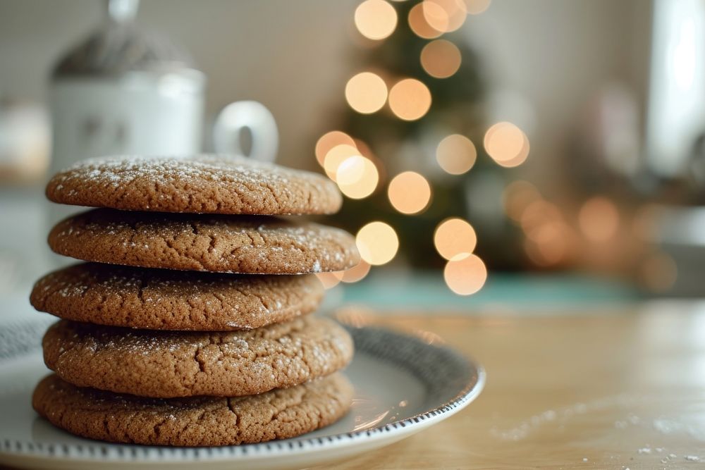 Gingerbreadcookies plate biscuit food.