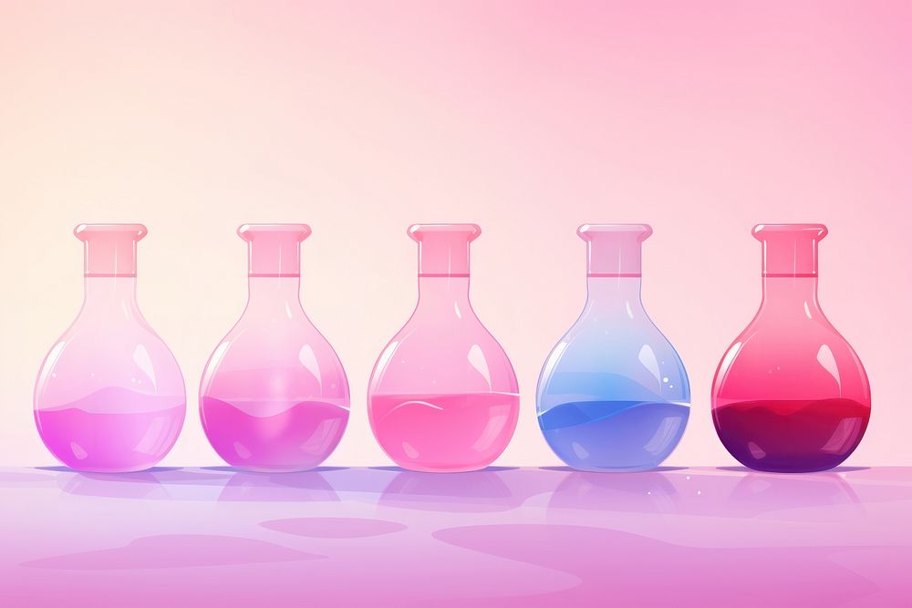 Love potion gradient background bottle glass vase.