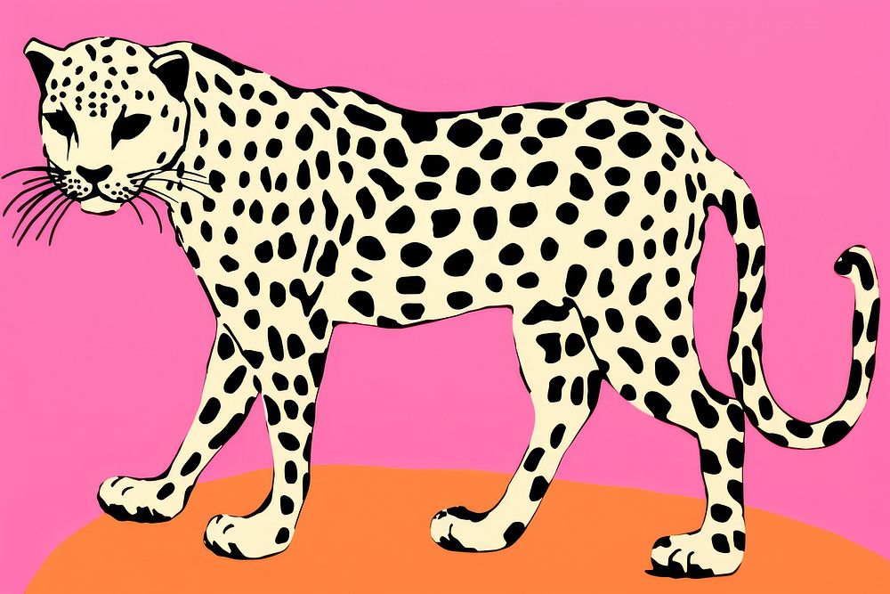 A cheetah leopard cartoon drawing.