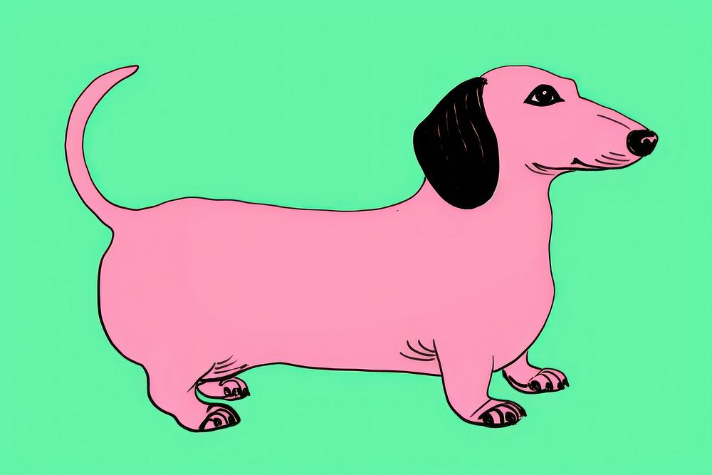 Dachshund dog cartoon drawing animal.