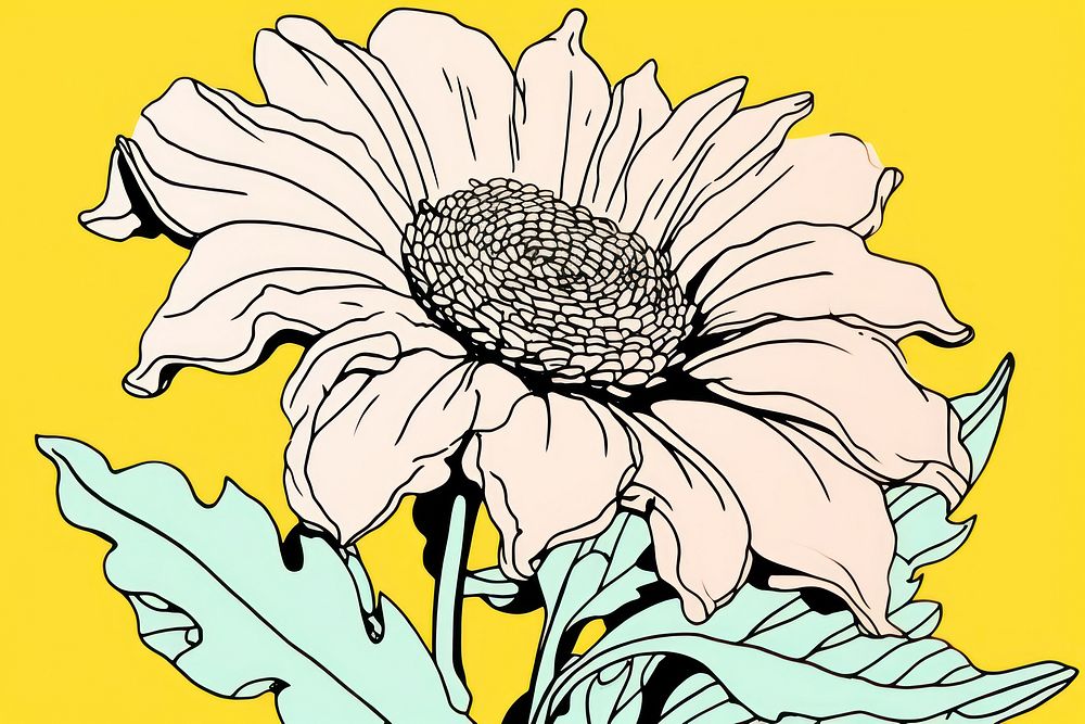 Sunflower drawing art cartoon.