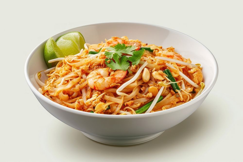 Pad Thai bowl noodle food.