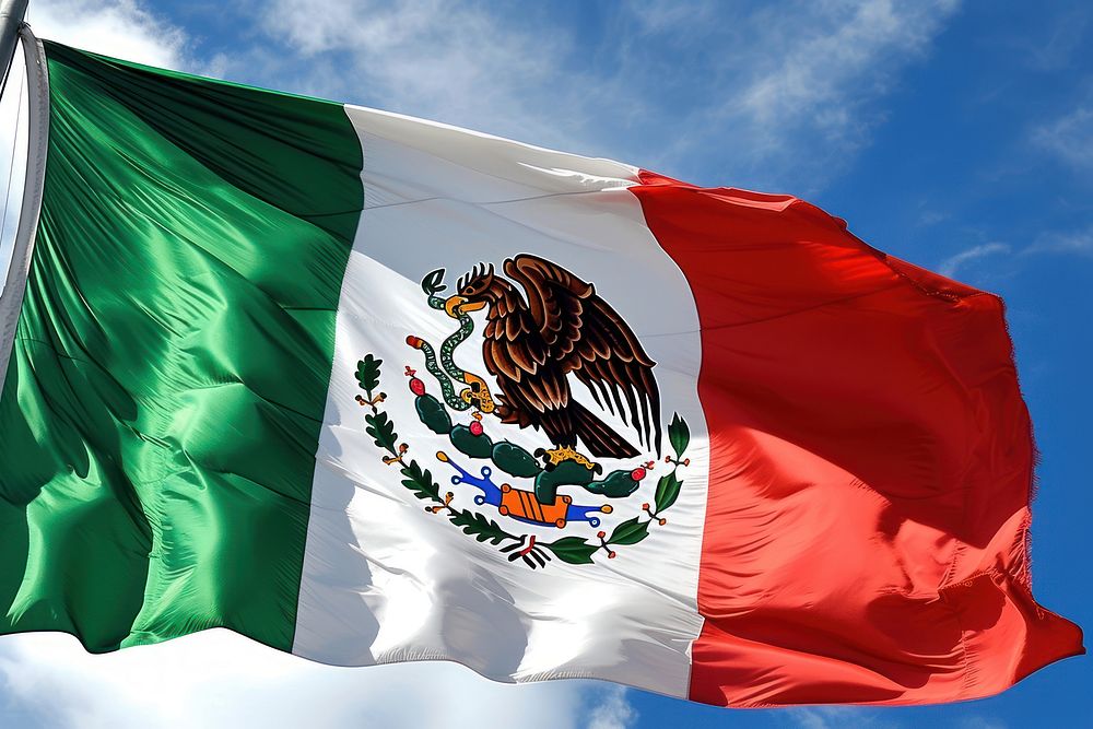 Mexican flag patriotism animal wind.