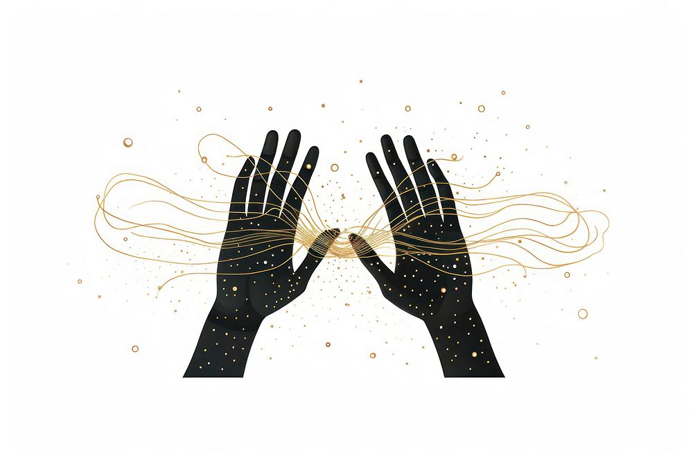 Illustration of magic hands drawing creativity graphics.