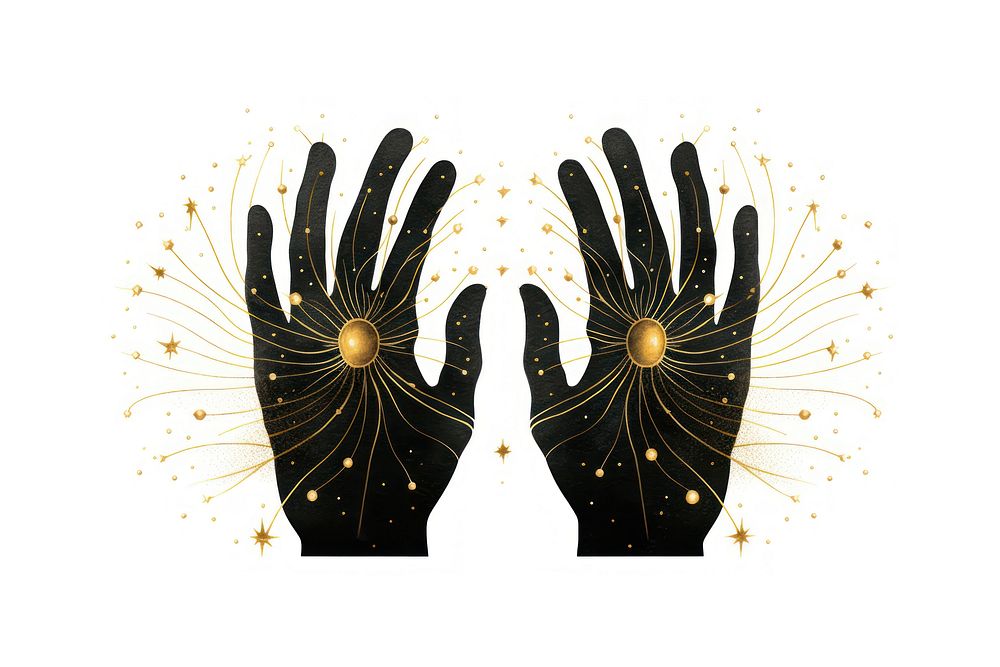 Illustration of magic hands glove celebration creativity.