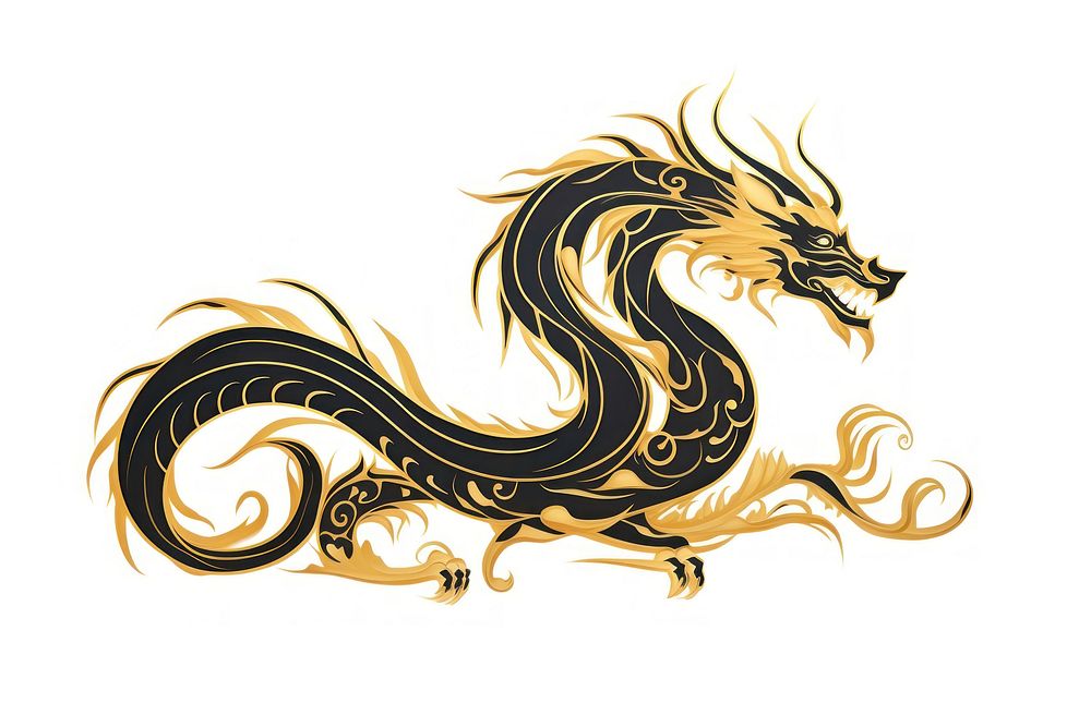Illustration of dragon gold white background creativity.