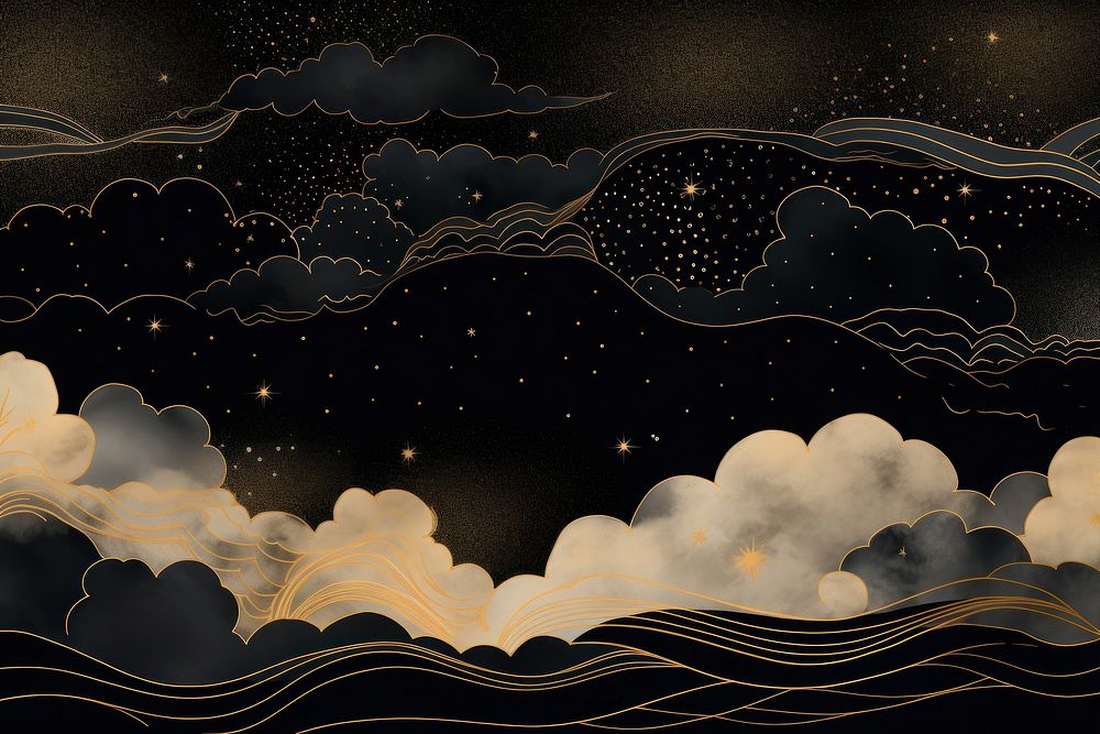 Illustration of ornament clouds backgrounds nature night.
