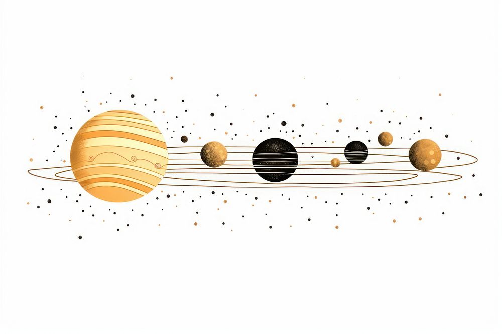 Illustration of planet astronomy space line.