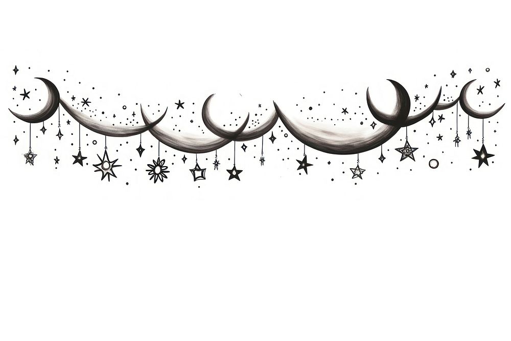 Ornament border astronomy pattern drawing.