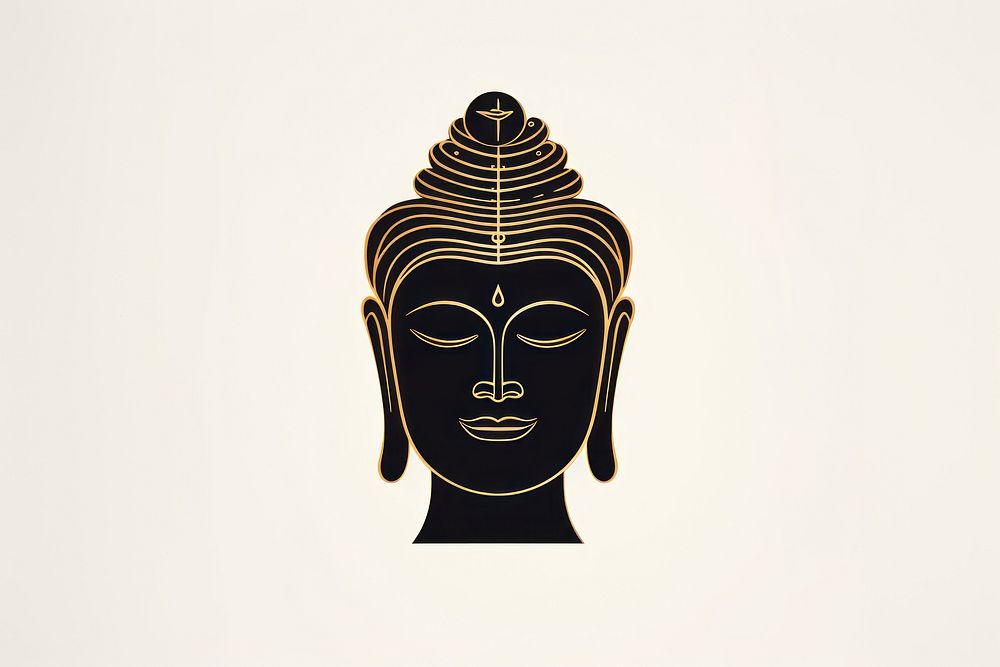 Illustration of buddha gold art representation.
