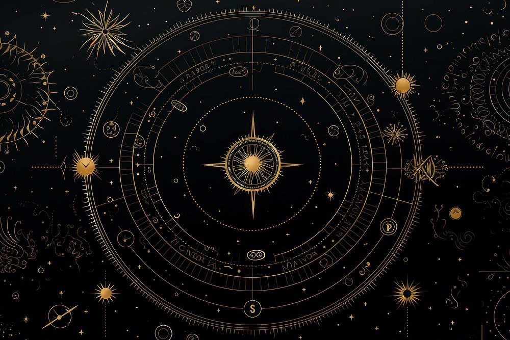 Illustration of ornament horoscope backgrounds gold constellation.