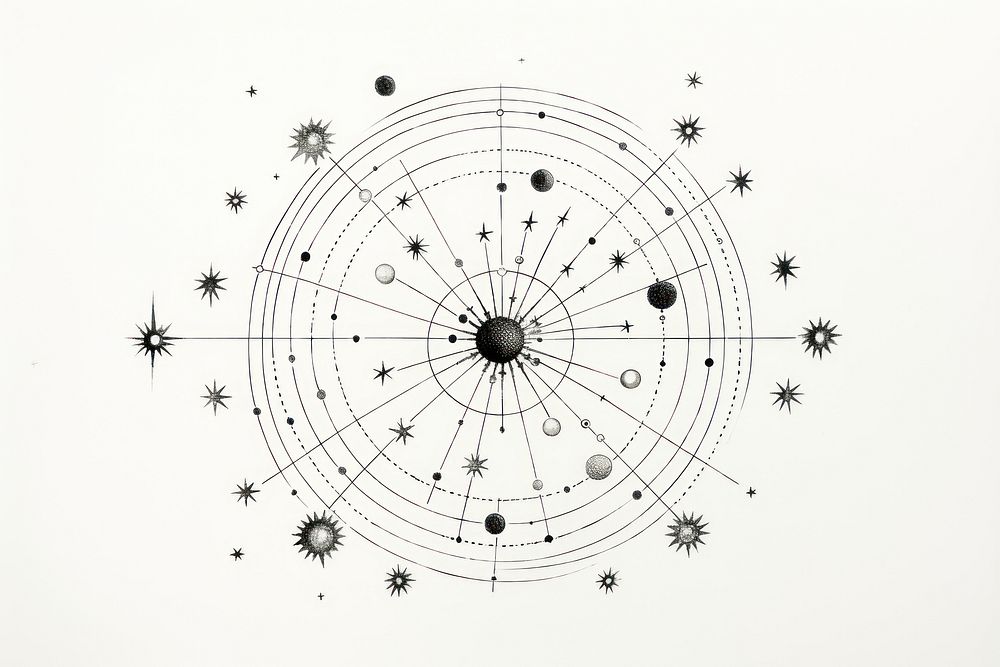 Illustration of zodiac stars backgrounds drawing line.