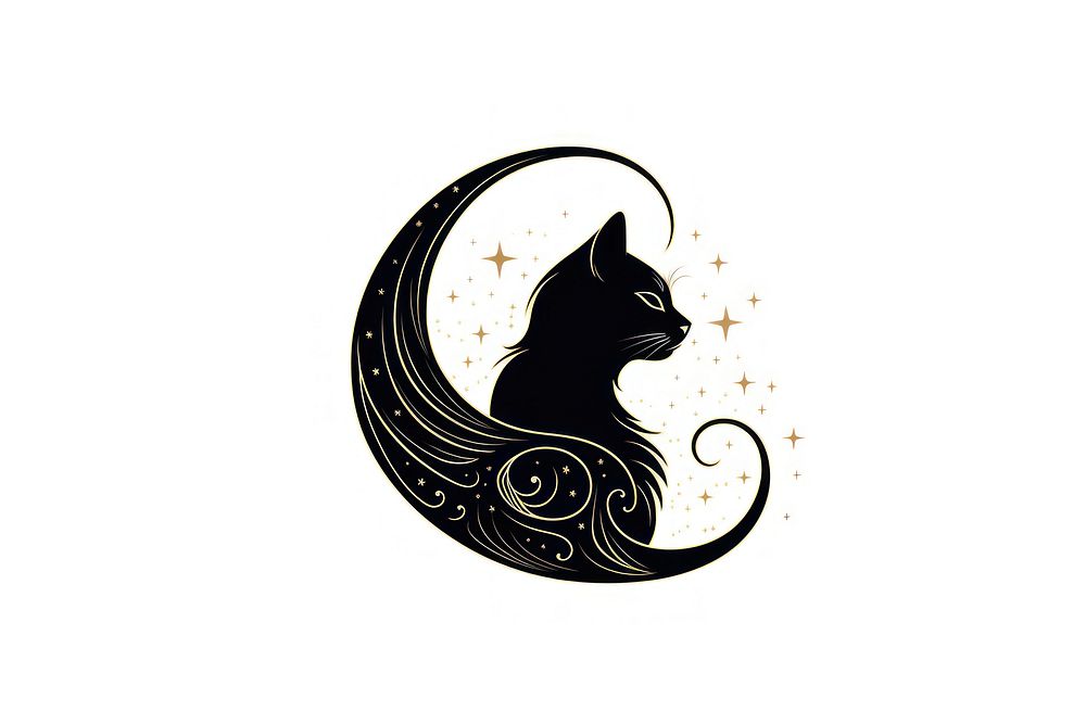 Illustration of cat black logo creativity.