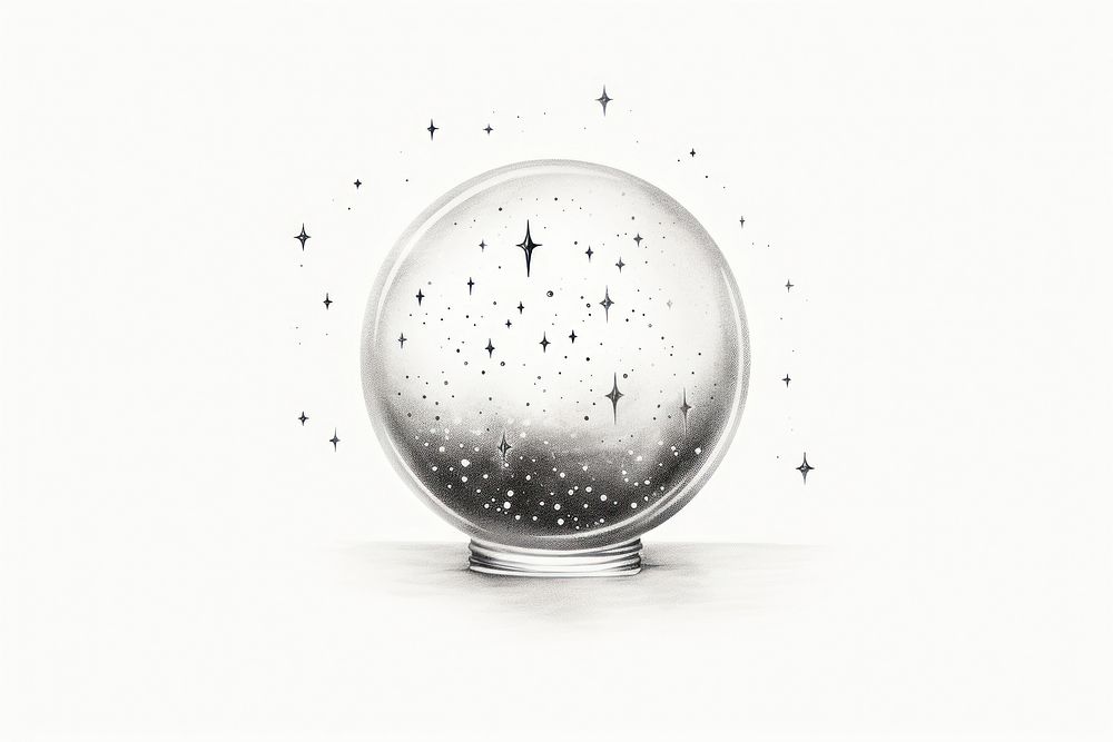 Illustration of crystal ball sphere white background transparent.