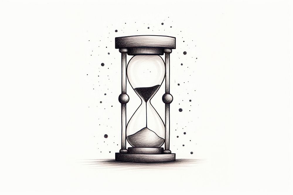 Illustration of hourglass drawing deadline circle.