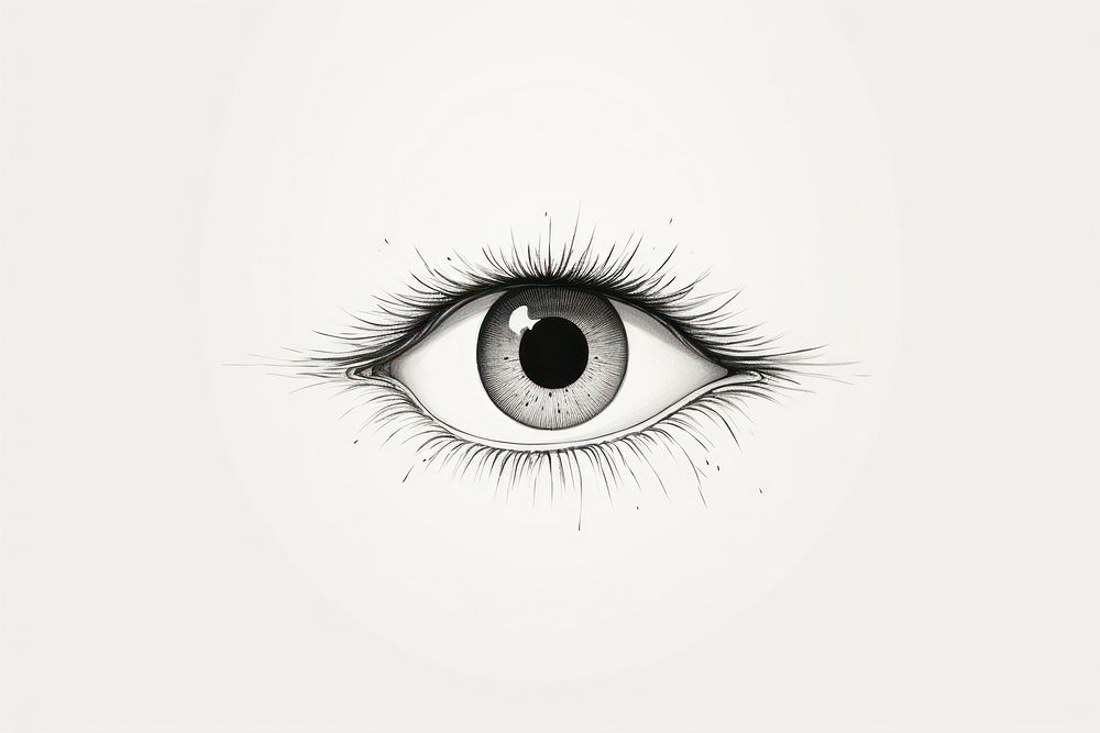 Eye drawing sketch white.