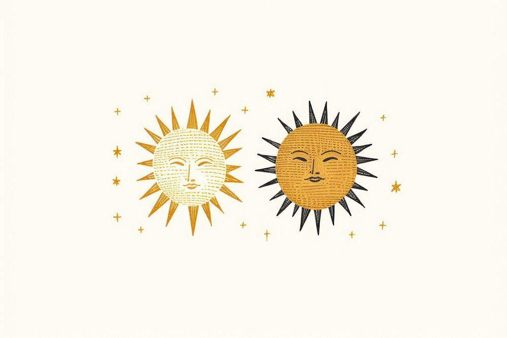 Illustration of sun and moon pattern representation creativity.
