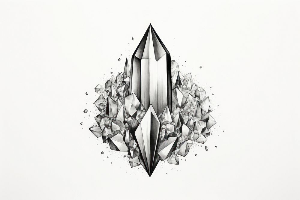 Illustration of crystal drawing sketch illustrated.