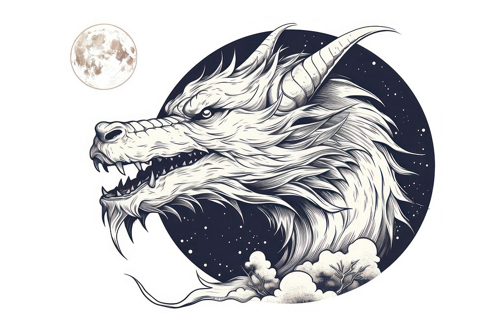 Illustration of dragon drawing representation creativity.