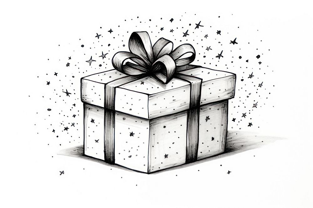 Illustration of gift box drawing line celebration.
