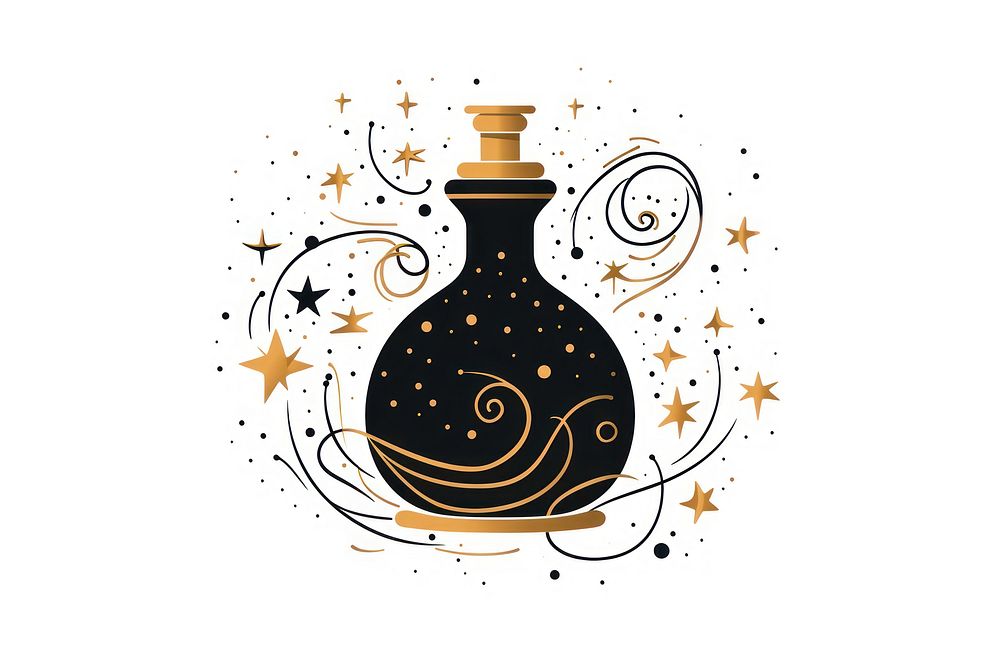 Illustration of magic potion pattern clapperboard celebration.