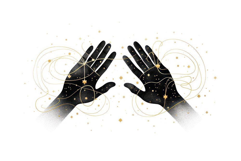 Illustration of magic hands finger black creativity.