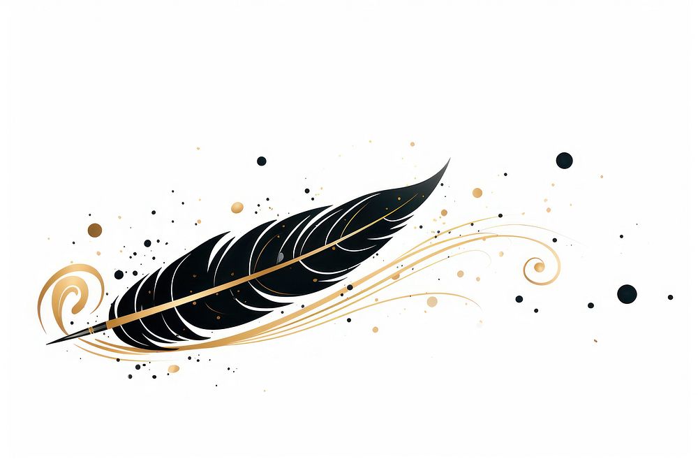 Illustration of magic hand pattern feather line.