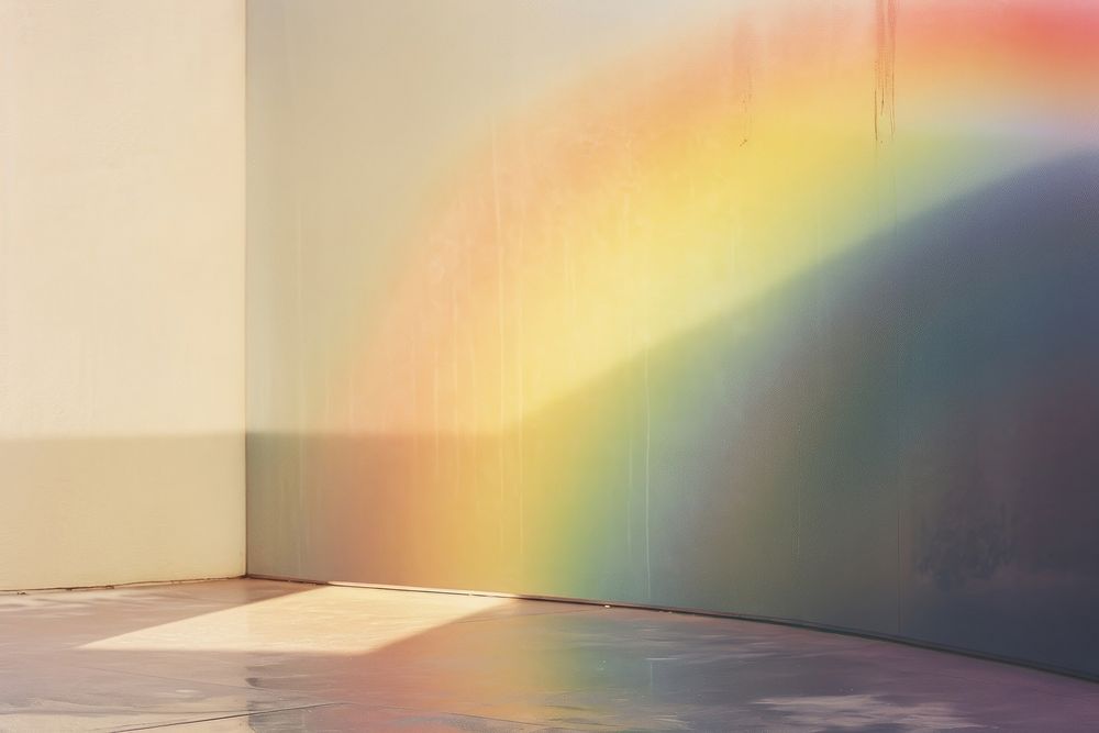 Reflection on the wall as a rainbow floor architecture backgrounds.