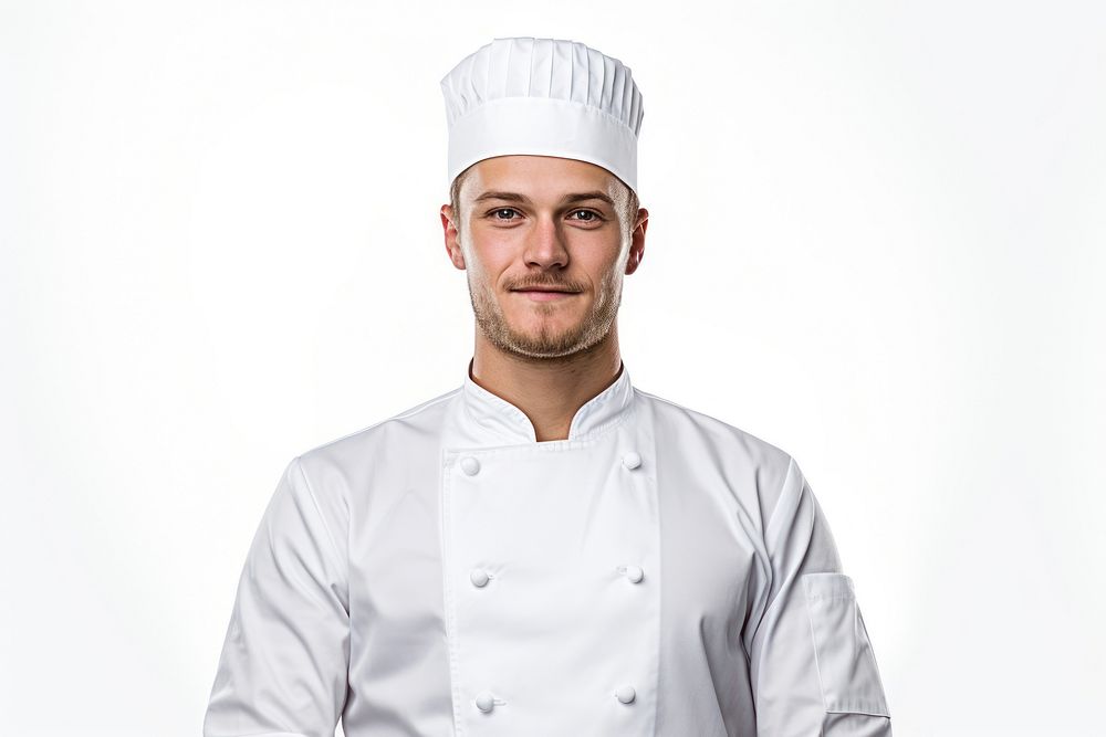 Chef adult white background protection.