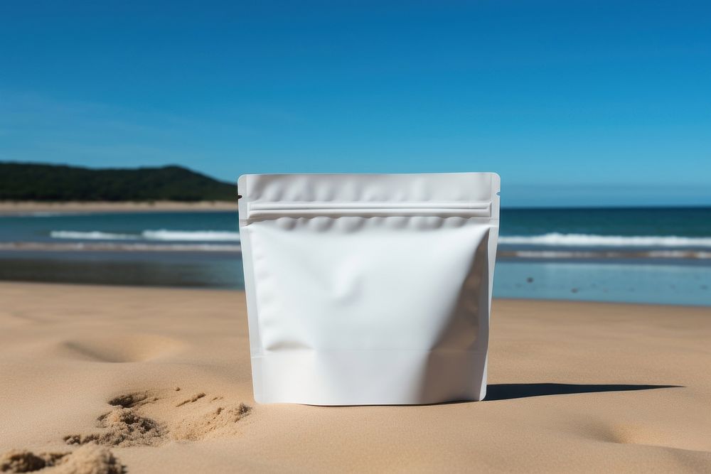 Doypack packaging  summer beach sand.