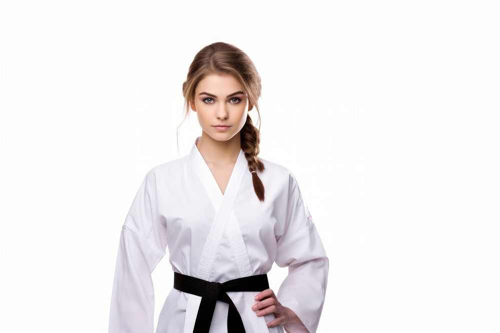 Karate dress with black belt fashion sports white.