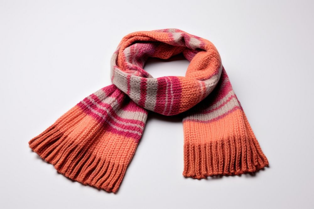 Knitted scarf white background clothing textile.